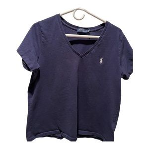 Polo Ralph Lauren Navy Women’s T-shirt With white pony  Size XL